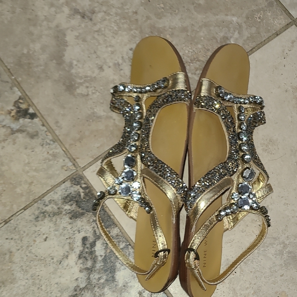 Nine West Gold and Silver Embellished Sandals - Picture 7 of 8